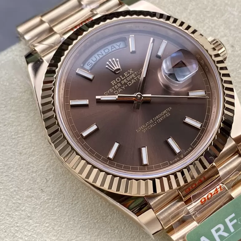 최고퀄 ARF공장 롤렉스 데이데이트 브라운 다이얼 로즈골드 금통 40mm 228235
