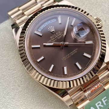 최고퀄 ARF공장 롤렉스 데이데이트 브라운 다이얼 로즈골드 금통 40mm 228235