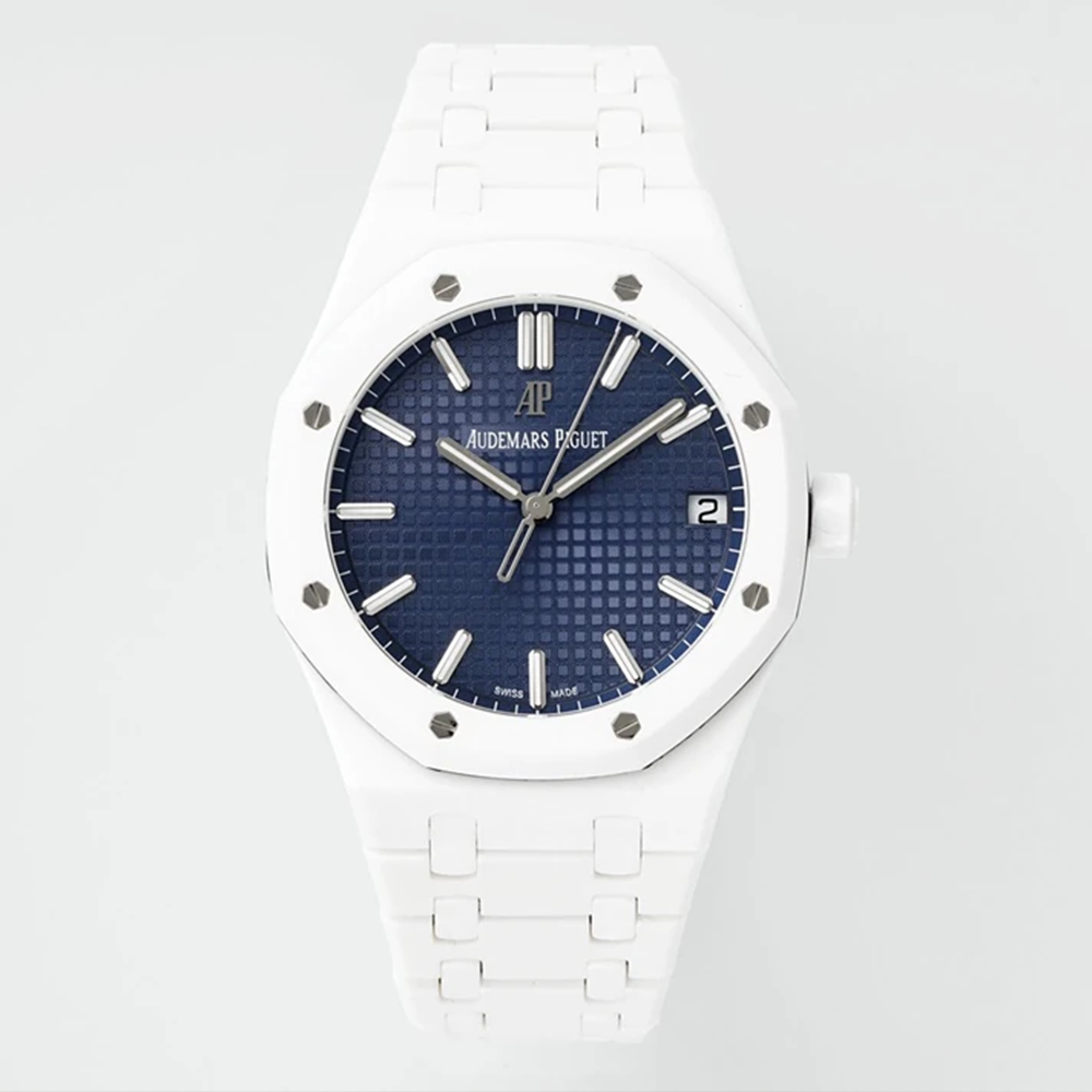 최고퀄 APS공장 오데마피게 로얄오크 블루 다이얼 화이트 세라믹 41mm 15500