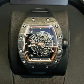 최고퀄 RM공장 리차드밀 부바왓슨 블랙 & 골드 카본 케이스 블랙 러버밴드 RM-055
