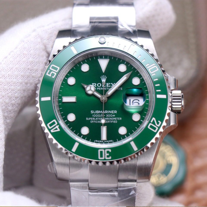 최고퀄 VS공장 롤렉스 서브마리너 그린 헐크 다이얼 40mm 116610