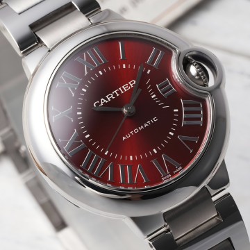 최고퀄 발롱 블루 드 까르띠에 레드 다이얼 33mm WSBB0044
