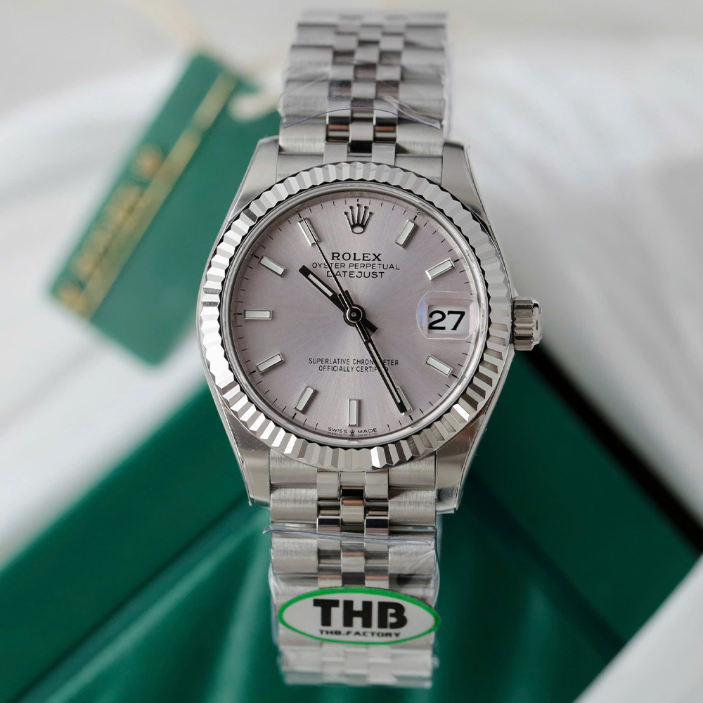 최고퀄 THB공장 여성용 롤렉스 데이저스트 실버 다이얼 스틸 31mm