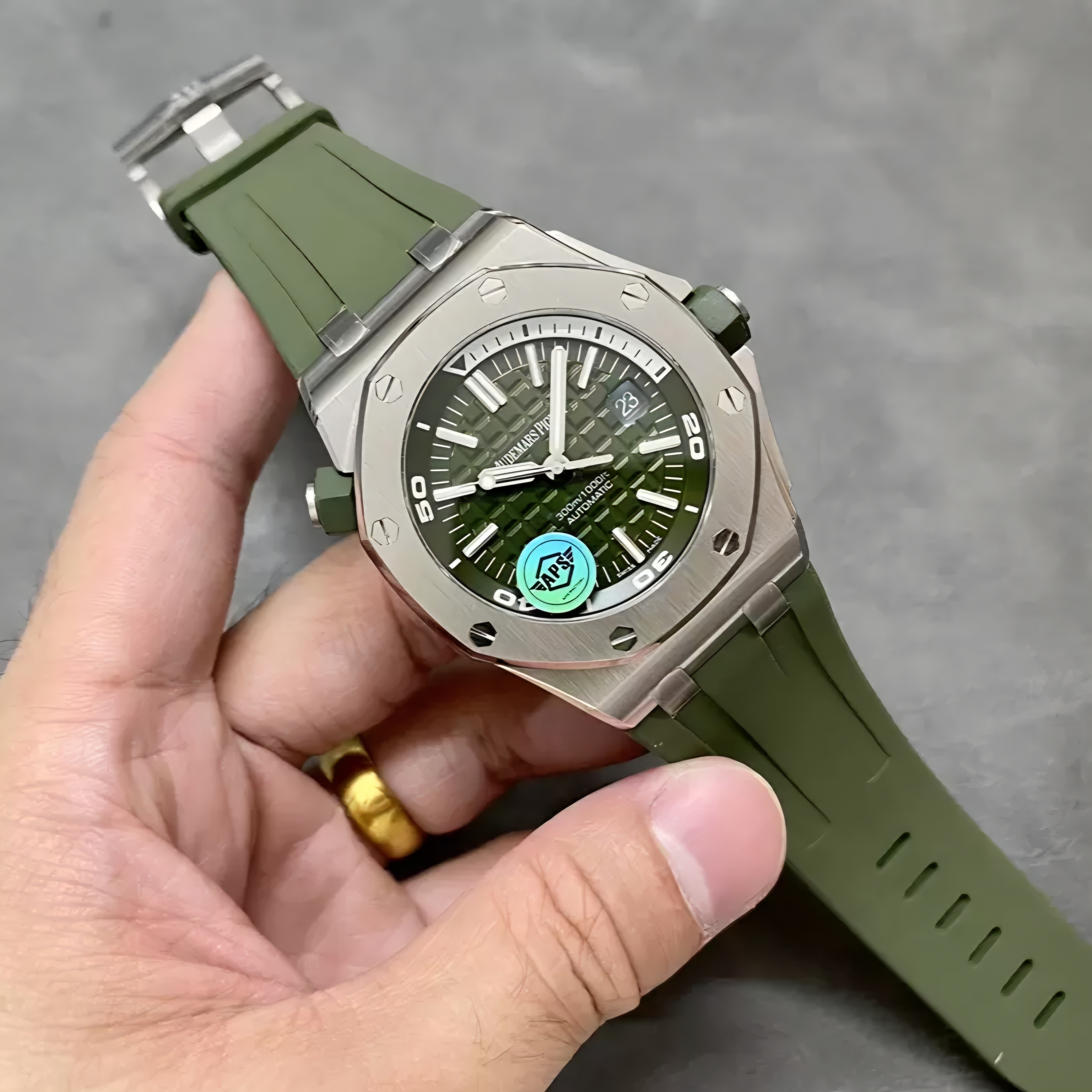 최고퀄 APS공장 오데마피게 오프쇼어 다이버 그린 다이얼 러버밴드 42mm 15710