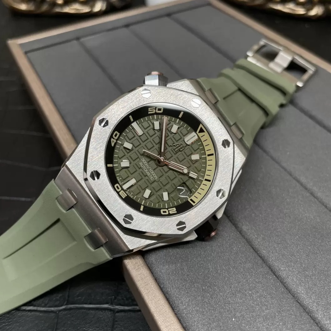 최고퀄 APS공장 오데마피게 오프쇼어 다이버 그린 다이얼 러버밴드 42mm 15720
