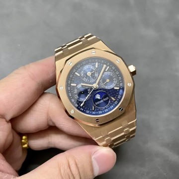 최고퀄 BBR공장 오데마피게 로얄오크 퍼페츄얼 캘린더 블루 다이얼 로즈골드 금통 41mm 26754