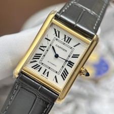 최고퀄 까르띠에 탱크 루이 화이트 다이얼 옐로우 골드  27.8×38.1mm