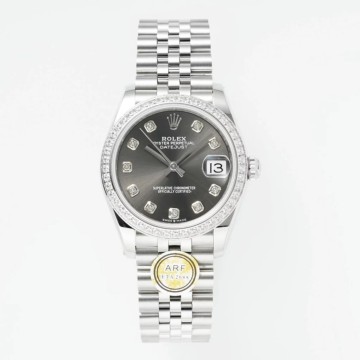 최고퀄 ARF공장 여성용 롤렉스 데이저스트 그레이 10P 다이얼 다이아 베젤 스틸 쥬빌레 31mm 278384