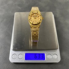 TW공장 오데마피게 여성용 로얄오크 옐로우 다이얼 프로스트 옐로우 골드 금통 23mm 67630