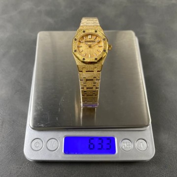 TW공장 오데마피게 여성용 로얄오크 옐로우 다이얼 프로스트 옐로우 골드 금통 23mm 67630