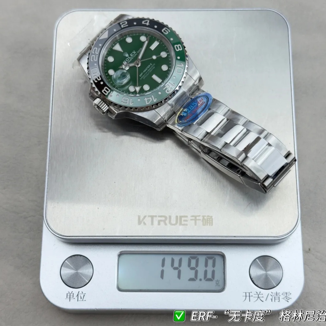 ER 공장 롤렉스 GMT 마스터 스프라이트 그린 다이얼 오이스터 40mm 126729