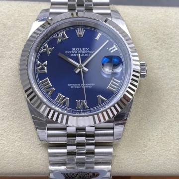 WKD 공장 롤렉스 데이저스트 블루 로만 다이얼 스틸 쥬빌레 41mm 126334
