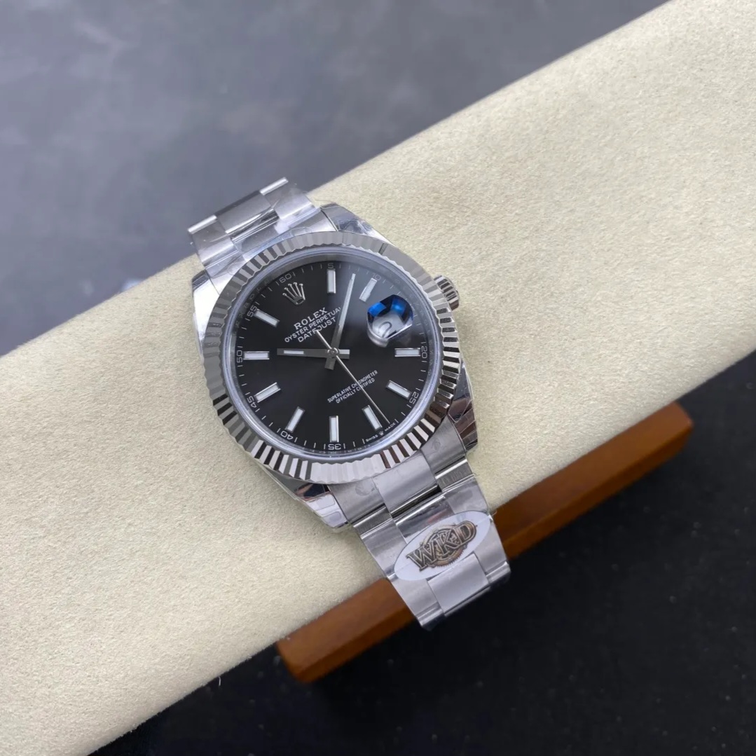 WKD 공장 롤렉스 데이저스트 블랙 다이얼 스틸 오이스터 41mm 126334