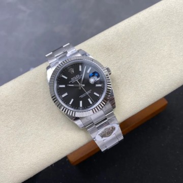 WKD 공장 롤렉스 데이저스트 블랙 다이얼 스틸 오이스터 41mm 126334