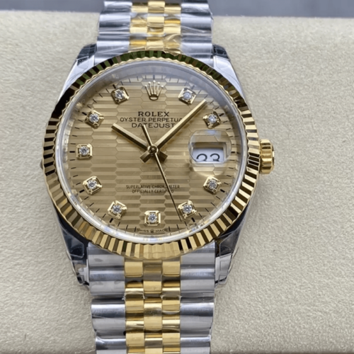 VS공장 롤렉스 데이저스트 36mm 모티프 샴폐인 10P 다이얼 옐로우골드 콤비 126231