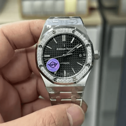 APS공장 오데마피게 로얄오크 블랙 다이얼 37mm 다이아 베젤 15451