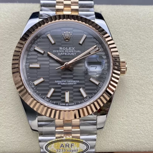 ARF공장 롤렉스 데이저스트 모티프 그레이 다이얼 41mm 로즈골드 쥬빌레 콤비 126331