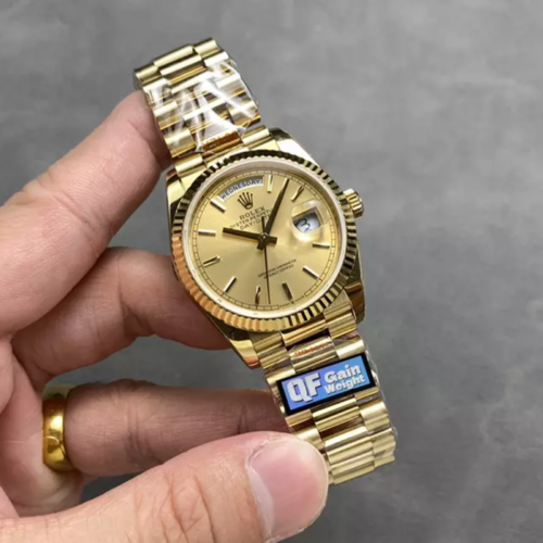 QF공장 롤렉스 데이데이트 36 샴폐인 다이얼 옐로우 골드 금통 128238