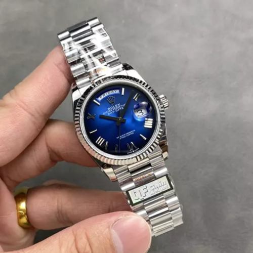 QF공장 롤렉스 데이데이트 36 청판 옴브레 다이얼 화이트 골드 금통 128236