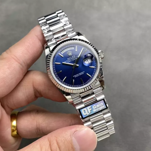 QF공장 롤렉스 데이데이트 36 청판 다이얼 화이트 골드 금통 128236