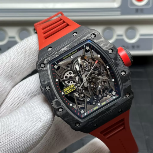 T+공장 리차드밀 라파엘 나달 로마 RM35-02 블랙카본 / 레드 러버밴드