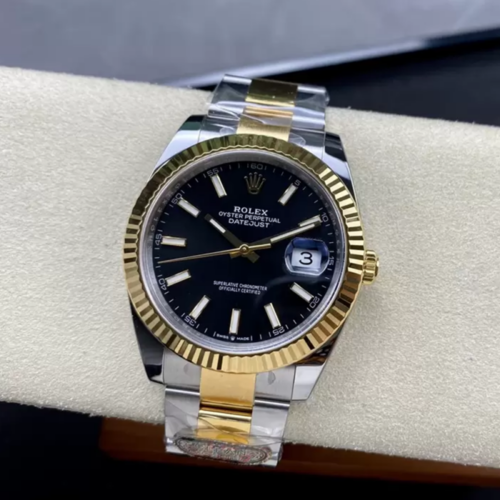 클린공장 롤렉스 데이저스트 41mm 블랙 인덱스 다이얼 옐로우 골드 콤비 오이스터 126331