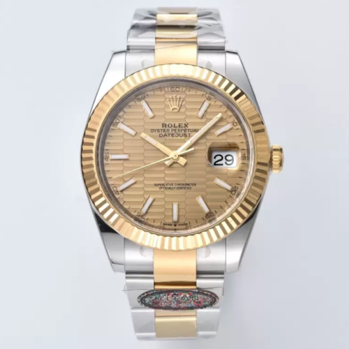클린공장 롤렉스 데이저스트 41mm 모티프 샴폐인 다이얼 옐로우 골드 콤비 오이스터 126331