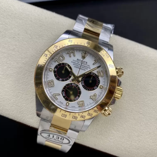 클린공장 롤렉스 데이토나 화이트 아라빅 팬더 다이얼 옐로우 골드 콤비 116503