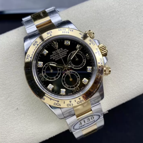클린공장 롤렉스 데이토나 블랙 8P 다이얼 옐로우 골드 콤비 116503