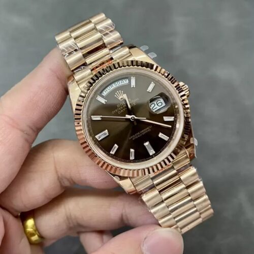 GM공장 V3 롤렉스 데이데이트 40 브라운 바게트 다이얼 로즈골드 골드 금통 228235