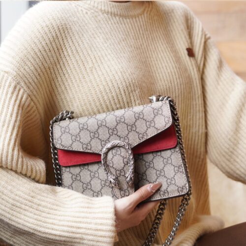 구찌 디오니서스 GG 수프림 숄더 백 레드 421970