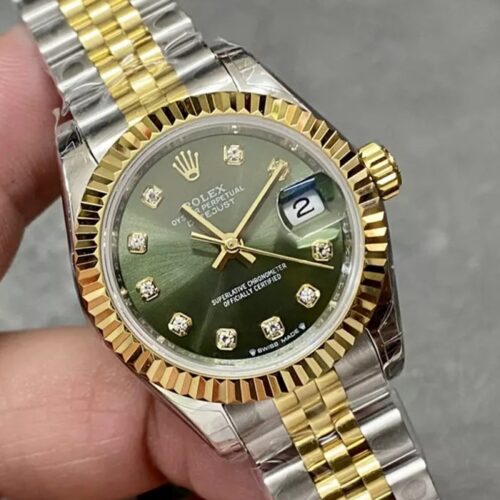 GS공장 롤렉스 데이저스트 28mm 그린 10P 다이얼 옐로우 골드 콤비 279173