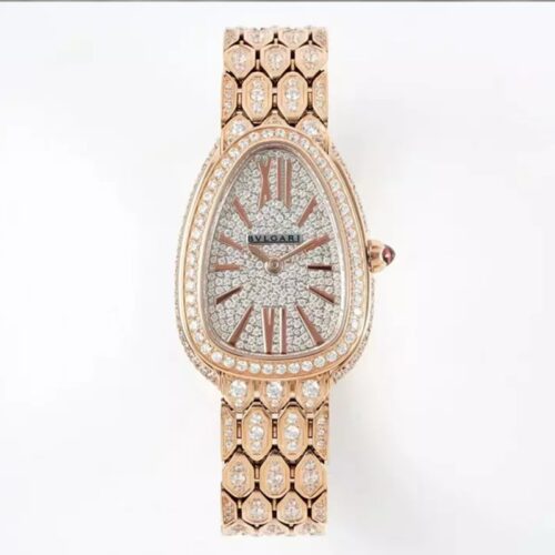 BV공장 불가리 세르펜티 세두토리 워치 파베 세팅 로즈골드 33mm 103160