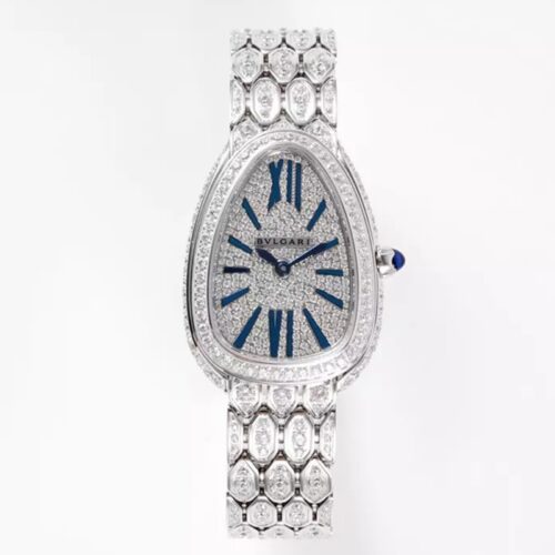 BV공장 불가리 세르펜티 세두토리 워치 파베 세팅 화이트 골드 33mm 103159