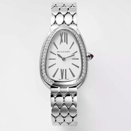 BV공장 불가리 세르펜티 세두토리 워치 화이트 다이얼 다이아 베젤 33mm 103361