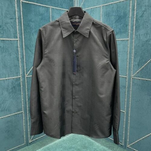 루이비통 다미에 자카드 코튼 셔츠 블랙