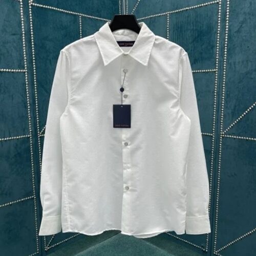 루이비통 다미에 자카드 코튼 셔츠 화이트