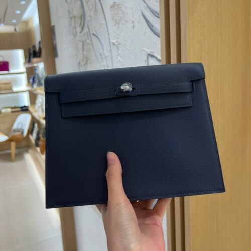 그린엘 에르메스 켈리 단스 사파이어 블루 은장 버클