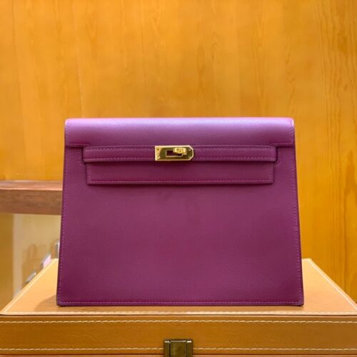 그린엘 에르메스 켈리 단스 아네모네 퍼플 골드 버클