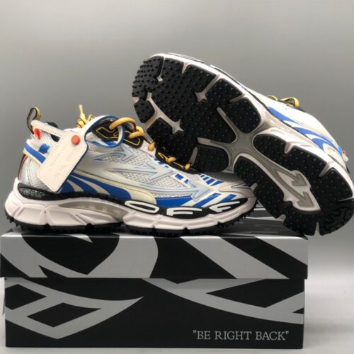 오프화이트 화이트 & 블루 비 라이트 백 스니커즈