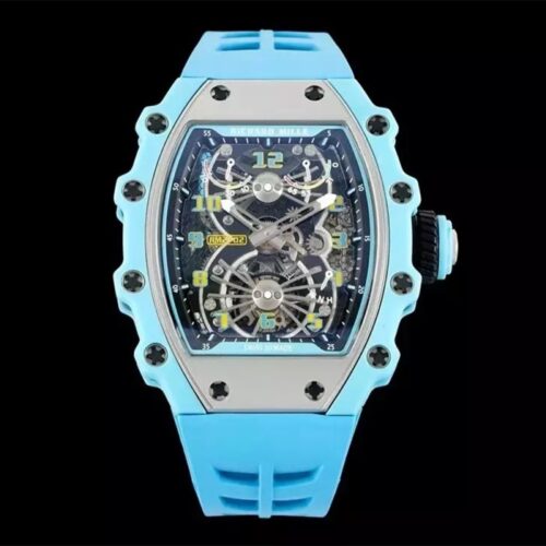 RM공장 리차드밀 투르비용 에어로다인 한정판 RM21-02 블루 러버밴드