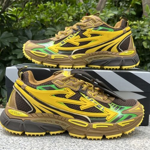 오프화이트 옐로우 & 브라운 비 라이트 백 스니커즈