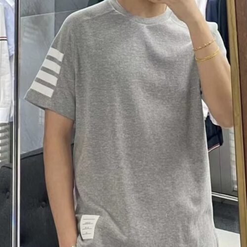 톰브라운 4바 코튼 반팔 티셔츠 그레이