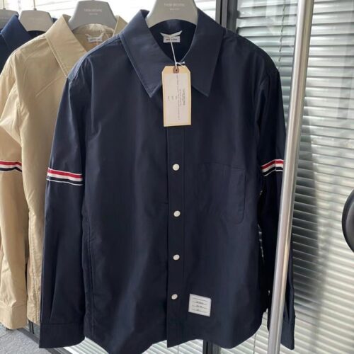 톰브라운 4바 암밴드 셔츠 네이비