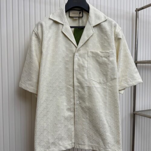 구찌 아이보리 GG 코튼 자카드 버뮤다 셔츠