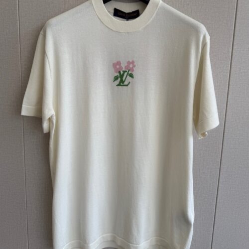 루이비통 숏슬리브 코튼 니티드 크루넥 에그 쉘