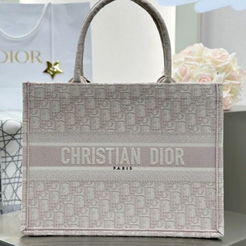 디올 오블리크 자수 북토트 토트백 핑크 스몰 미디움 라지