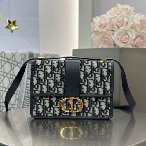 디올 30 몽테인 체인백 블루 디올 오블리크 자카드 스몰