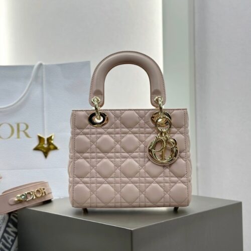 디올 레이디 디올 스몰 백 라이트 핑크 금장