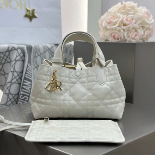 디올 뜨주흐 스몰 토트백 화이트